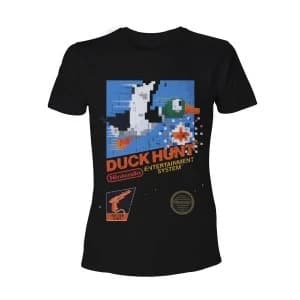 Nintendo Duck Hunt Game Cover Mens Large Black T-Shirt