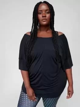 adidas Yoga T-Shirt - Plus Size - Black, Size 2X, Women