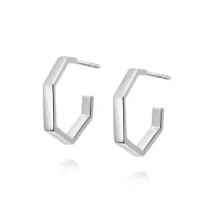 Daisy London Jewellery 925 Sterling Silver Fearne Huggie Hoop Earrings Sterling Silver
