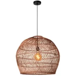 Lucide moloko - Rattan Pendant Light - Ø65cm - 1xE27 - Ocher Yellow