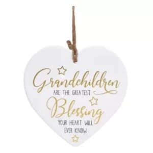 Golden Sentiments Heart Grandchildren