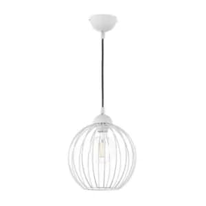 Melone Wire Frame Pendant Ceiling Light, White