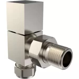 18 Angled Square Manual Radiator Valve (Pair), 113(H) x 100(W), Chrome, 613701 - Vurtu
