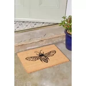 Astley Monochrome Bee Printed Coir Mat
