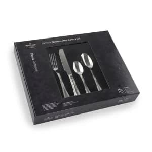 Classic Bead Pattern 24 Piece Cutlery Set, 18/0 Stainless Steel, Mirror Finish - Gift Boxed