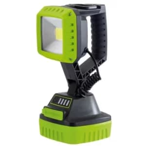Draper COB LED Rechargeable Worklights, 10W, 1,000 Lumens, Green, 2 x Li-ion 2.2Ah Batteries (Pack of 6)