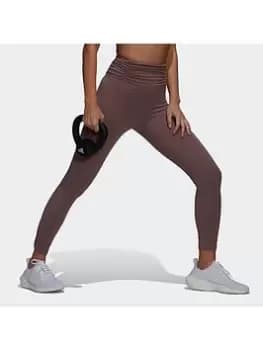 Adidas Yoga Studio Gathered 7/8 Tights - Brown