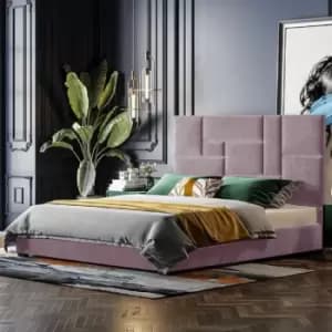 Conmo Bed King Plush Velvet Pink