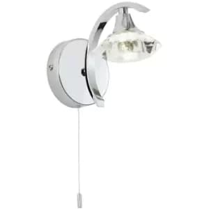 Endon Collection Lighting - Endon Langella - 1 Light Wall Light Chrome with Crystal Shade, G9