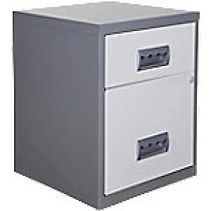 Pierre Henry Filing Cabinet Combi Silver, White 400 x 400 x 530 mm