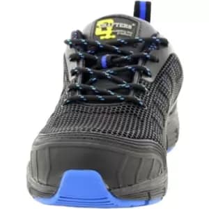 Grafters Mens Super Light Safety Trainers With Safety Toe Cap (10 UK) (Black/Blue) - Black/Blue