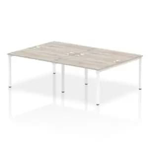 Impulse Bench B2B 4 Person 1200 White Frame Office Bench Desk Grey Oak