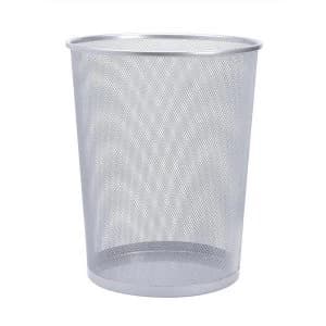 5 Star Office Mesh Waste Bin Lightweight Sturdy Scratch Resistant 15 20 Litres 275 x 350mm Silver