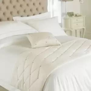 Paoletti New Diamante Bed Runner Polyester Cream