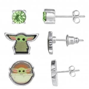 Disney Star Wars Mandalorian Baby Yoda Stud Earring Set of 3