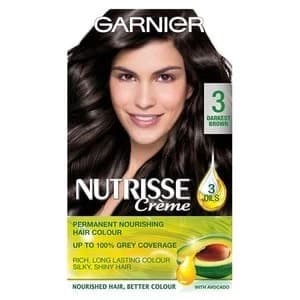 Garnier Nutrisse 3 Darkest Brown Permanent Hair Dye Brunette