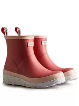 Hunter Hunter Play Short Speckle Sole Wellington Boots, Rose, Size 4, Women