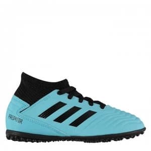 adidas Predator 19.3 Childrens Astro Turf Trainers - Cyan/Black