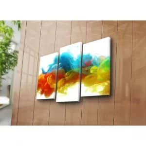 3PATK-87 Multicolor Decorative Canvas Painting (3 Pieces)