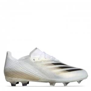 adidas X Ghosted.1 Junior FG Football Boots - White/MetGold