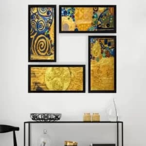 SET_053 Multicolor Decorative Framed Painting (4 Pieces)