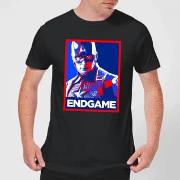 Avengers Endgame Captain America Poster Mens T-Shirt - Black - 3XL - Black