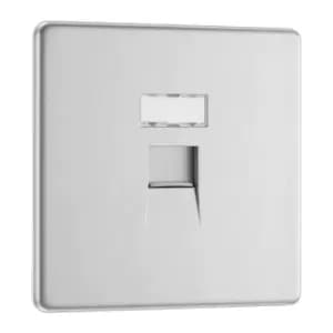 BG Nexus Flatplate Screwless Brushed Steel 1 Gang RJ45 Data Outlet Socket - FBSRJ451