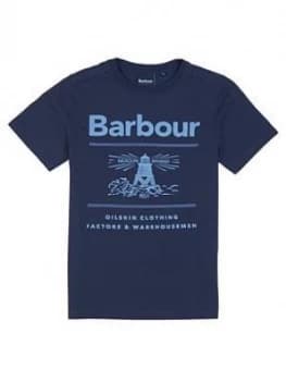 Barbour Boys Short Sleeve Reed Logo T-Shirt - Navy