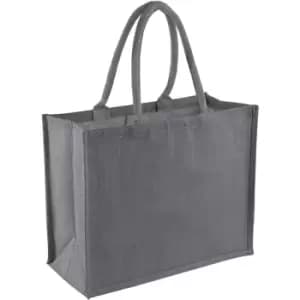Westford Mill Classic Jute Shopper Bag (21 Litres) (Pack of 2) (One Size) (Graphite Grey/Graphite Grey) - Graphite Grey/Graphite Grey