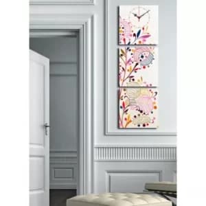 3P2828CS-14 Multicolor Decorative Canvas Wall Clock (3 Pieces)