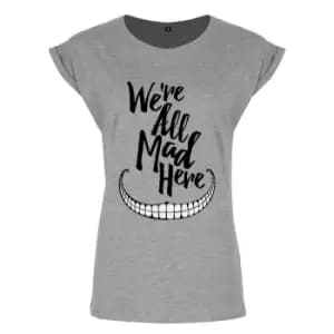 Grindstore Womens/Ladies We`re All Mad Here Premium T-Shirt (Medium (UK 10-12)) (Grey)