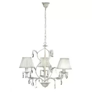 Karen 3 Light Multi Arm Chandelier With Shades, Ivory