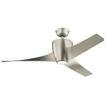 Kichler Phree 3 Blade 142cm Ceiling Fan with LED Light Brushed Nickel Remote Control - Elstead