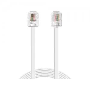 Sandberg RJ11 to RJ11 Cable, 10 Metres, White, 5 Year Warranty