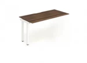 Single Ext Kit White Frame Bench Desk 1400 Walnut