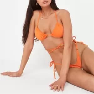 Missguided Wrap Around Triangle Bikini Top - Orange