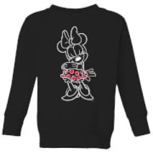 Disney Mini Mouse Line Art Kids Sweatshirt - Black - 11-12 Years