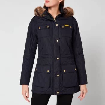 Barbour International Womens Enduro Quilted Jacket - Navy - UK 10