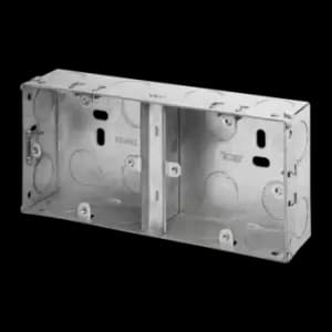 Click Scolmore Essentials 1+1 Dual 35MM K/O Galvanised Metal Back Box - WA099
