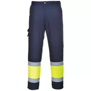 Portwest E049YNRXXL - sz 2XL Hi-Vis Two Tone Combat Trousers - Yellow/Navy