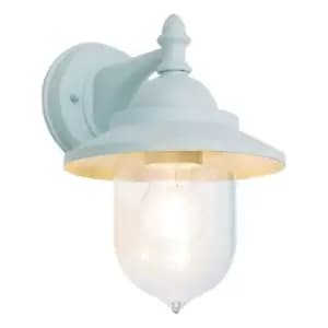 Zinc LEEK Outdoor Mini Fishermans Lantern Pale Blue