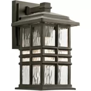 Loops - Outdoor IP44 1 Bulb Wall Light Lantern Olde Bronze LED E27 40W d01626