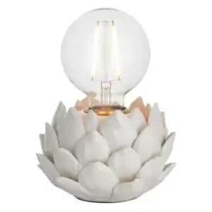 Endon Artichoke Complete Table Lamp, Oatmeal Crackle Glaze, Antique Brass Plate