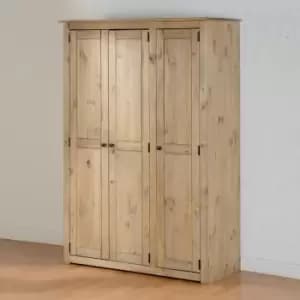 Seconique Panama 3 Door Wardrobe in Natural Wax