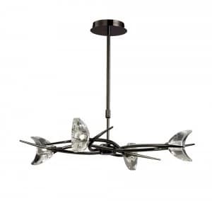 Telescopic Semi Flush Convertible 4 Light G9, Black Chrome