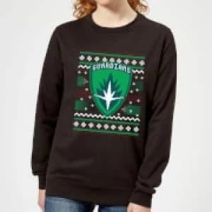 Guardians Of The Galaxy Badge Pattern Christmas Womens Christmas Sweatshirt - Black