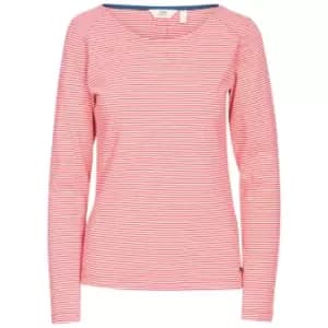 Trespass Womens/Ladies Caribou Casual Top (L) (Hibiscus Red Stripe)