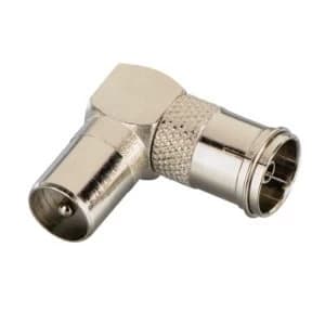 Hama Antenna Adapter, coax plug - coax socket, 90°