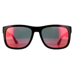 Rectangle Black Red Mirror Sunglasses