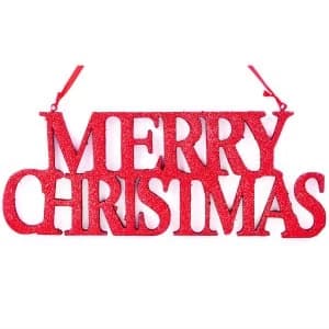 Robert Dyas Hanging Glitter Merry Christmas Decoration